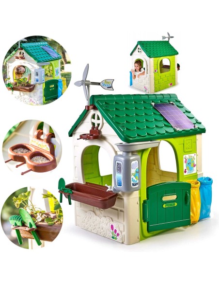 FEBER Gartenhaus Eco mit Futterstelle und Solarplatte