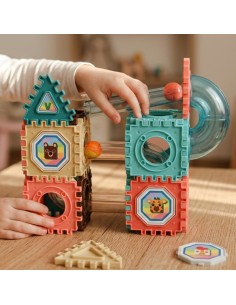 WOOPIE Klocki Magnetyczne Konstrukcyjne Tor Kulkowy 3D 68el. 2