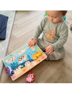 Holzpuzzles Montessori Meereswelt von Tooky Toy – für Kinder ab 12 Monaten 2