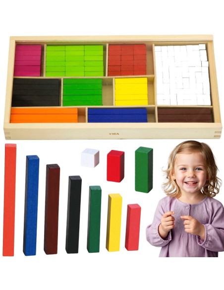 VIGA Holz Lernstäbchen: Cuisenaire-Bausteine