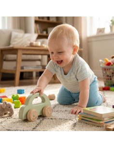 VIGA PolarB Drewniany Samochodzik do Pchania Zielony 2