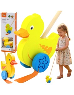 VIGA Drewniany Pchacz Kaczuszka – Radość w każdej zabawie!