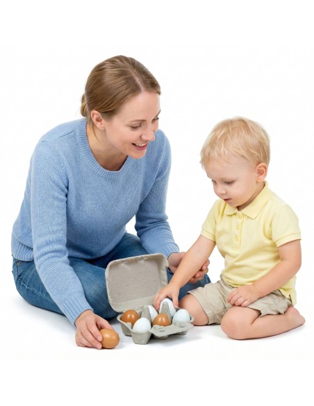 VIGA Wooden Eggs in a Box - Educational Toy