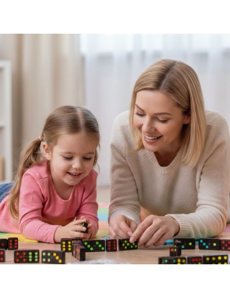 Spalvotas domino vaikams Woopie - klasikinis loginis ir edukacinis žaidimas