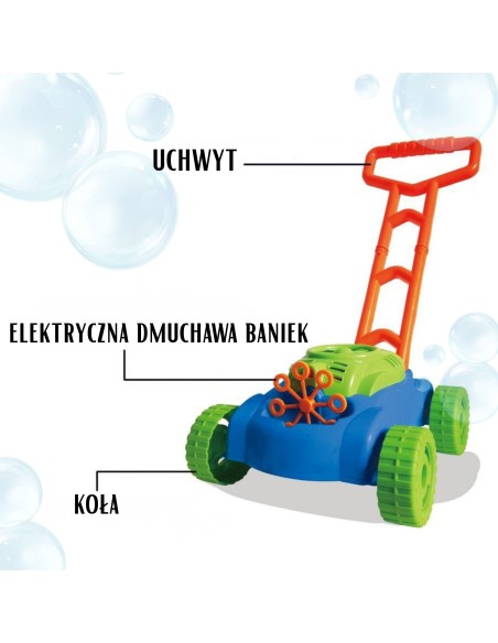 WOOPIE Kosiarka Bańki Mydlane z Dźwiękami i Płynem - Zabawka
