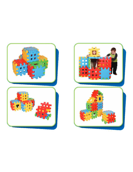 Klocki EDUKACYJNE Wafle DOM Ogrodzenie DOMEK NOVA