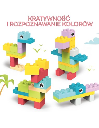 Klocki Konstrukcyjne Pastelowe WOOPIE - Edukacyjna Zabawka