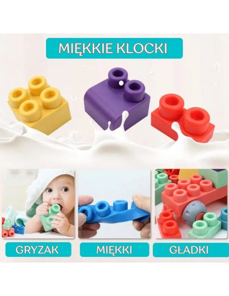 Klocki Konstrukcyjne Pastelowe WOOPIE - Edukacyjna Zabawka