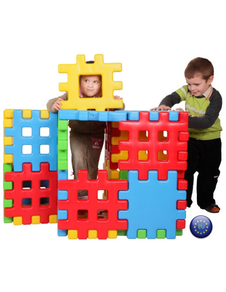 Klocki EDUKACYJNE Wafle DOM Ogrodzenie DOMEK NOVA