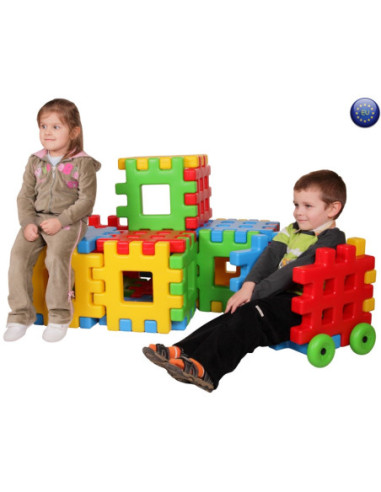 Klocki EDUKACYJNE Wafle DOM Ogrodzenie DOMEK NOVA