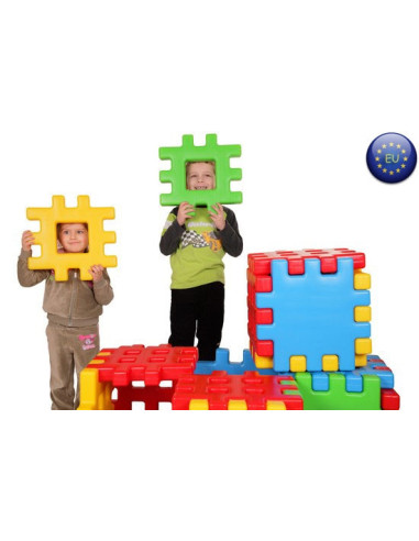 Klocki EDUKACYJNE Wafle DOM Ogrodzenie DOMEK NOVA