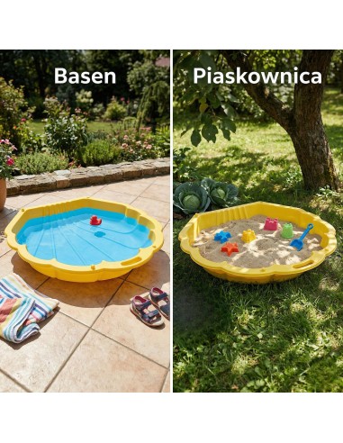 Piaskownica Muszelka Żółta 2w1 - Basen Suchy WOOPIE 1 szt.