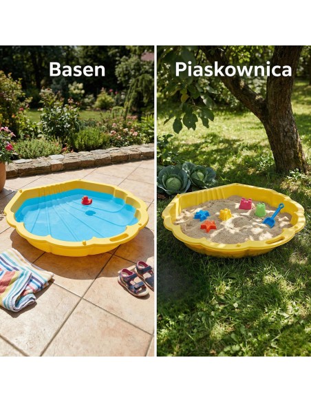 WOOPIE Sandkasten Muschel Gelb 2in1 – Trockenes Becken 1 Stk.