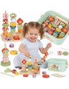 Magic Garden edukacinė dėžutė 5 viename Tooky Toy – medinis rūšiuotuvas ir mokymasis