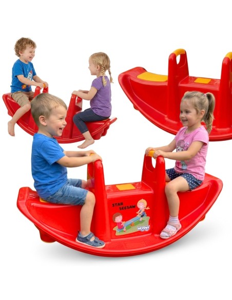 WOOPO Bujak STAR Huśtawka Równoważna Czerwony - Dla Dzieci