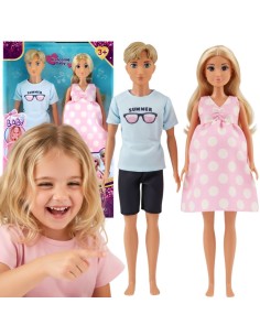 Pregnant Mom Doll with Belly and Dad - Woopie Family Set