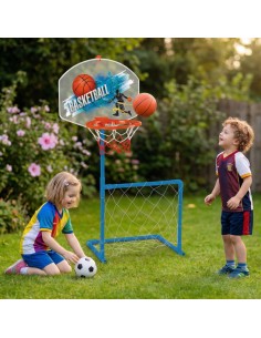 WOOPIE 2-in-1 Set: Basketball and Soccer with Goal 2