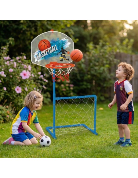 WOOPIE 2-in-1 Set: Basketball and Soccer with Goal