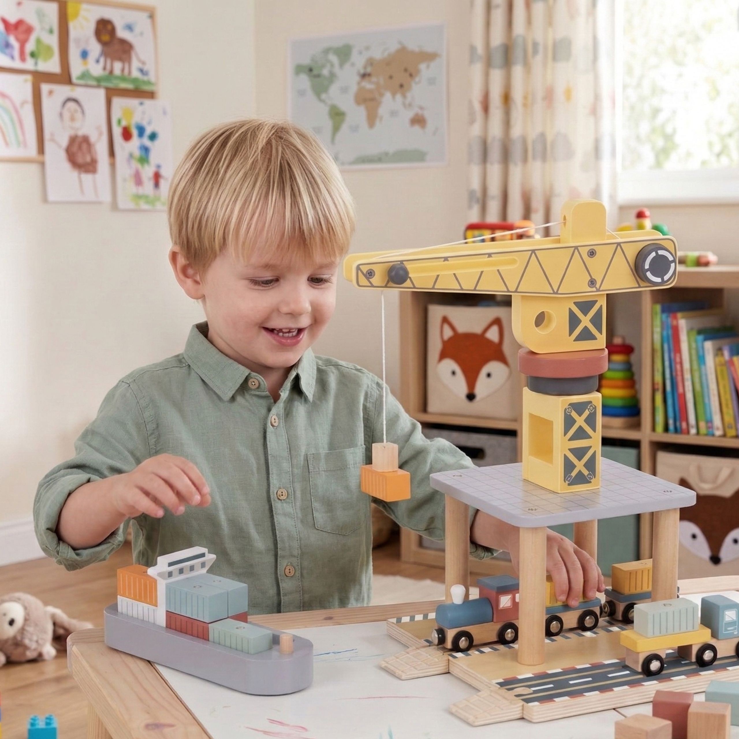 Dźwig portowy drewniany zestaw - 28 z 28