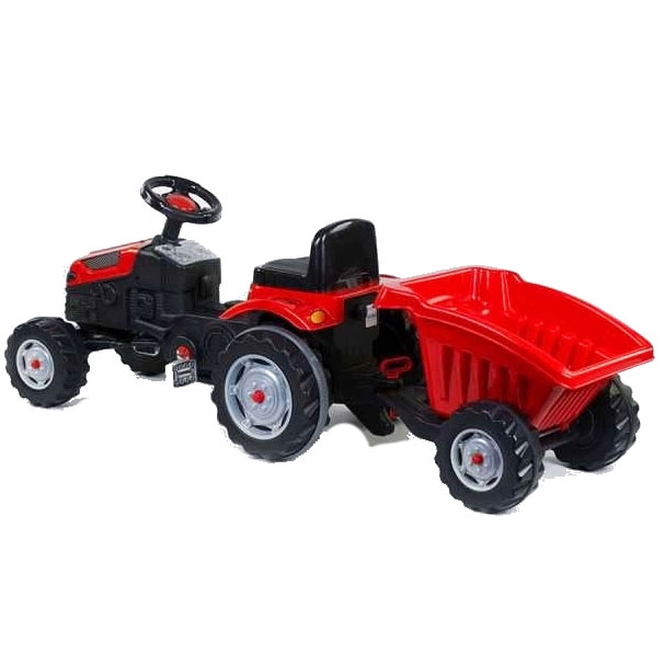 Traktor na pedały farmer gotrac maxi z przyczepą ciche koła