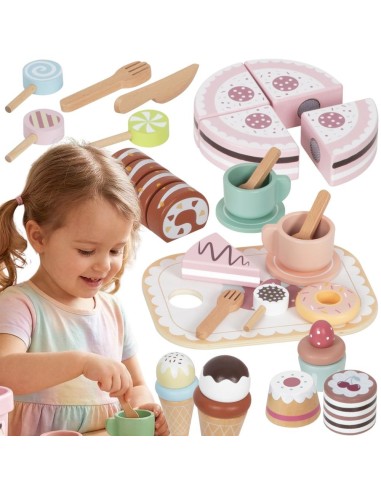 TOOKY TOY Sweet Cake Drewniany Zestaw Słodkości w Pudełku