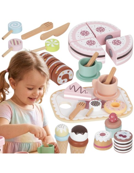 TOOKY TOY Sweet Cake Drewniany Zestaw Słodkości w Pudełku