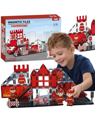 Magnetinės kaladėlės Gaisrinė 48 el. WOOPIE – kūrybinis rinkinys