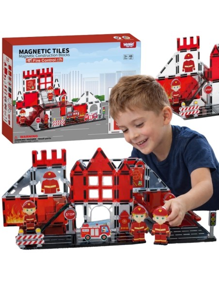 Magnetinės kaladėlės Gaisrinė 48 el. WOOPIE – kūrybinis rinkinys
