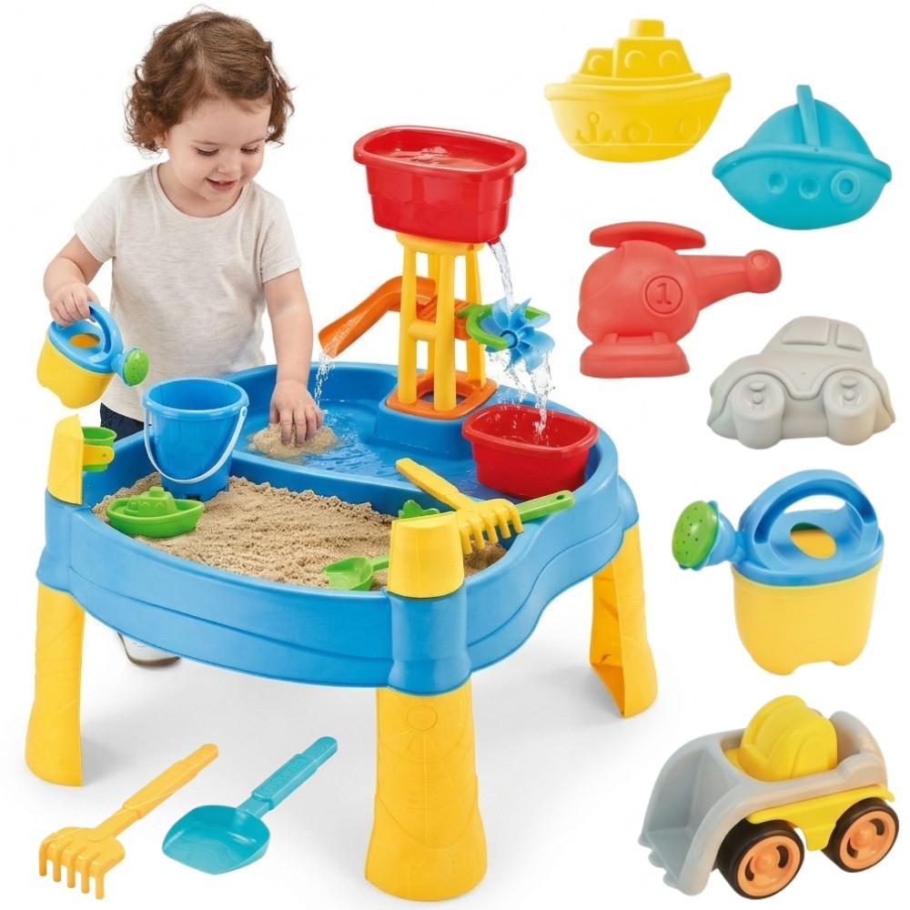 WOOPIE Vattenbord 2in1 Sandlåda med Kvarn 14 tillbehör