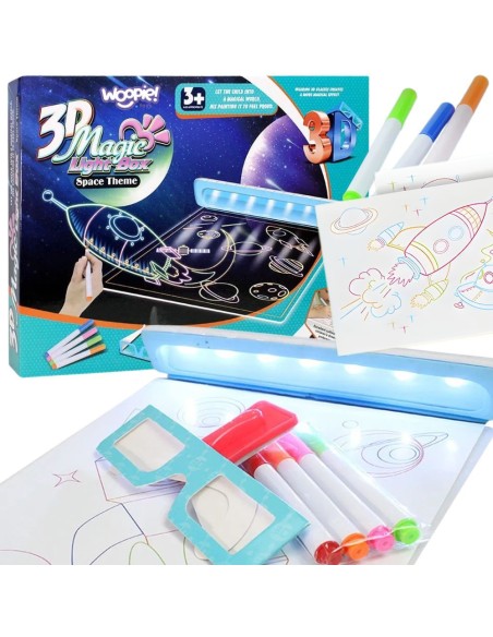 WOOPIE 3D stebuklinga lenta su LED foniniu apšvietimu - piešimo žaislas