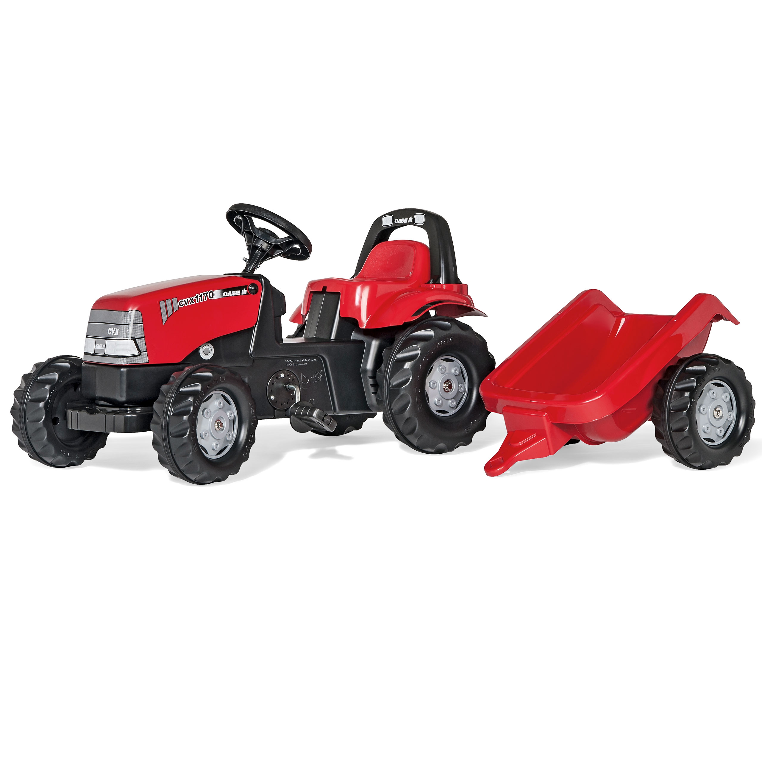 Rollykid case 1170 cvx traktor na pedały z przyczepką case czerwony