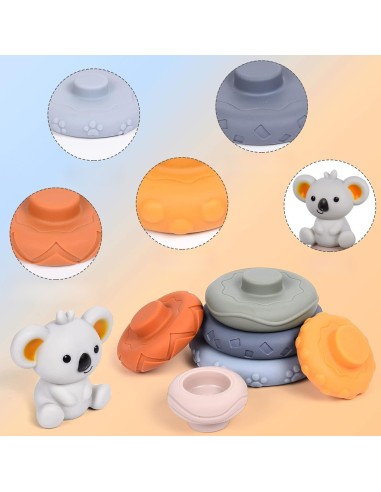 WOOPIE BABY Edukacinis rinkinys Koala piramidė 2in1 ir kramtukas