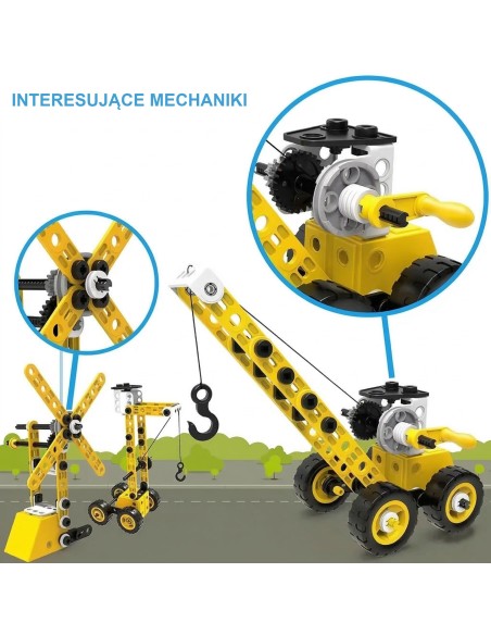 WOOPIE transporto priemonės 8in1 – konstravimo rinkinys iš kaladėlių STEAM vaikams