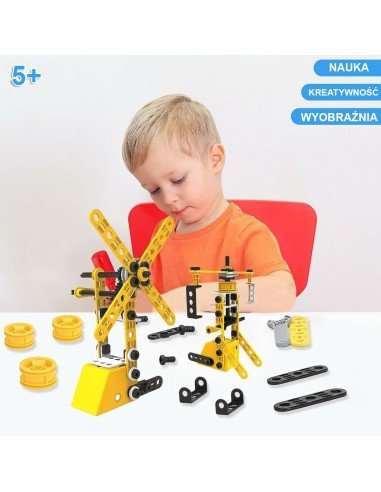 WOOPIE transporto priemonės 8in1 – konstravimo rinkinys iš kaladėlių STEAM vaikams