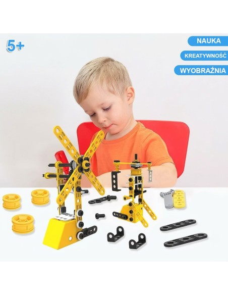 WOOPIE transporto priemonės 8in1 – konstravimo rinkinys iš kaladėlių STEAM vaikams