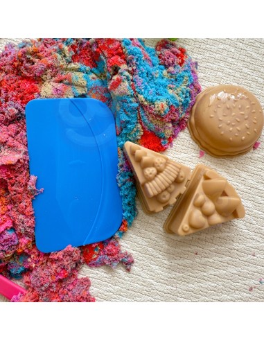 WOOPIE kinetinis smėlis 6 spalvų 1,2 kg su formelėmis