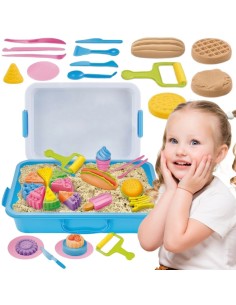 WOOPE Piasek Kinetyczny 6 Kolorów 1,2 kg z Foremkami