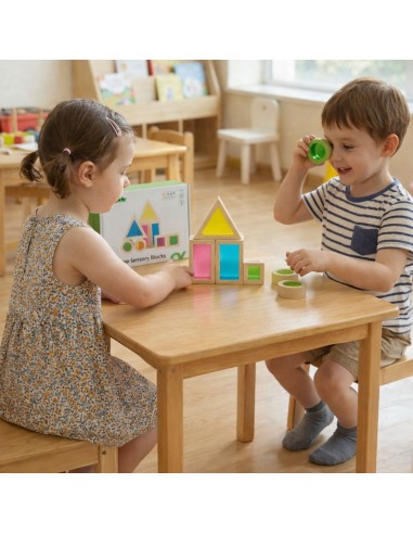 Drewniane Klocki Lustra Tooky Toy - Kolorowa Edukacja i Rozwój Zmysłów