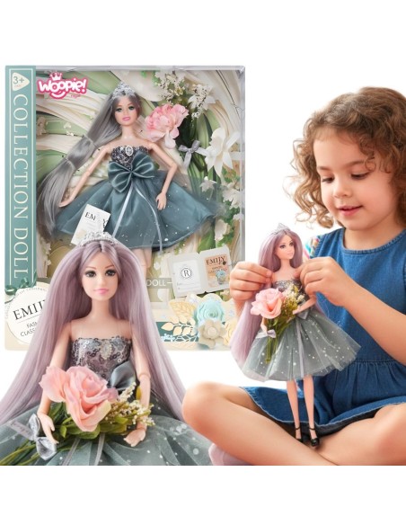 Emily lėlė elegantiškoje suknelėje su kaspinu – WOOPIE Royal stilius ir klasė