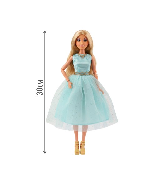 Lėlė Lily 30 cm Classic Woopie - Turkio spalvos suknelė, blondinės plaukai
