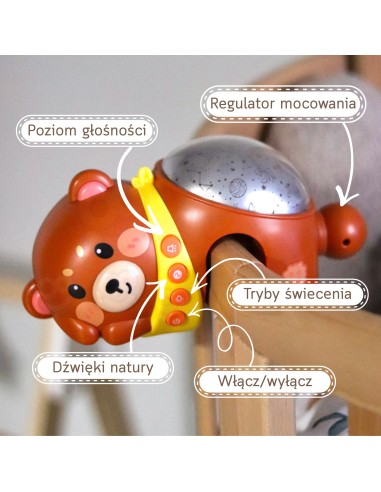 Sternprojektor Bär Einschlafhilfe für Babys – ideal für die Nacht Woopie
