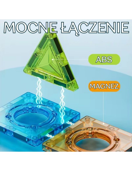 Klocki Magnetyczne WOOPIE Tor Kulkowy Zwierzęcy Raj 104 el.