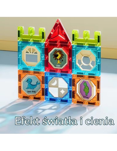 Klocki Magnetyczne WOOPIE Tor Kulkowy Zwierzęcy Raj 104 el.