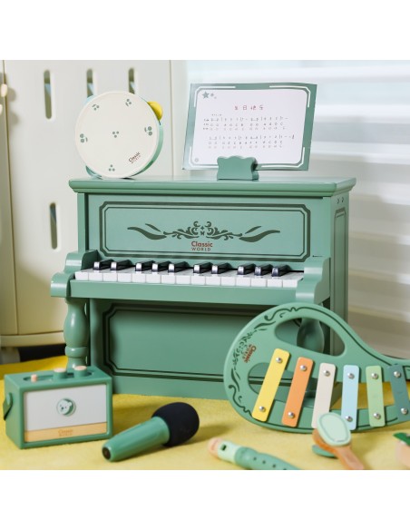 Vintage pianinas CLASSIC WORLD su mokymosi knygute – smagus užsiėmimas!