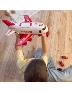Transporter Samolot Strażacki z Autkami i Dźwiękami - WOOPIE 2
