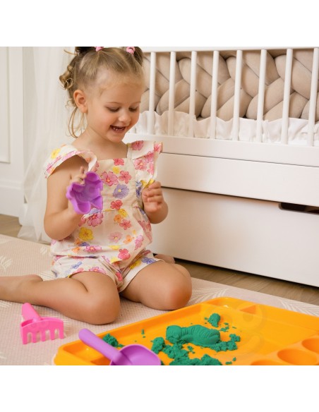 WOOPIE Kinetiksand 1,2 kg XL-Set ZOO mit Förmchen