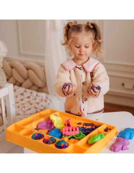 WOOPIE Kinetiksand 1,2 kg XL-Set ZOO mit Förmchen