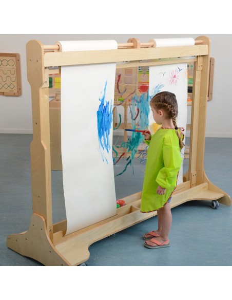 MASTERKIDZ Drewniana Sztaluga Okienna do Malowania - Idealna dla Dzieci