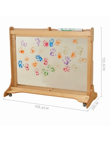 MASTERKIDZ Drewniana Sztaluga Okienna do Malowania - Idealna dla Dzieci