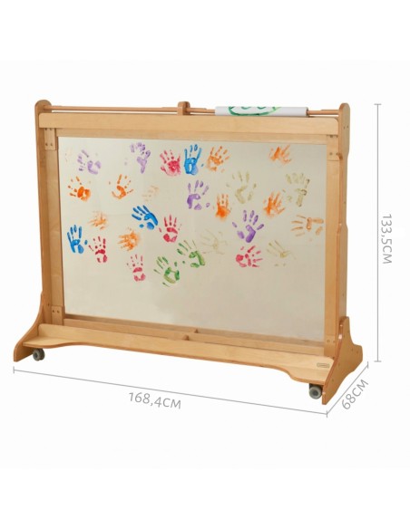 MASTERKIDZ Drewniana Sztaluga Okienna do Malowania - Idealna dla Dzieci